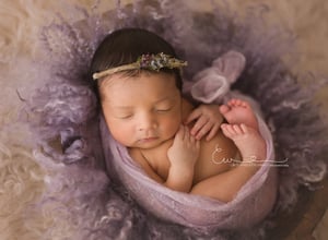 Image of Round Curly Felted Blanket - OLD LAVENDER