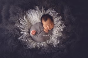 Image of  Round Curly Felted Blanket - SILVER GREY 