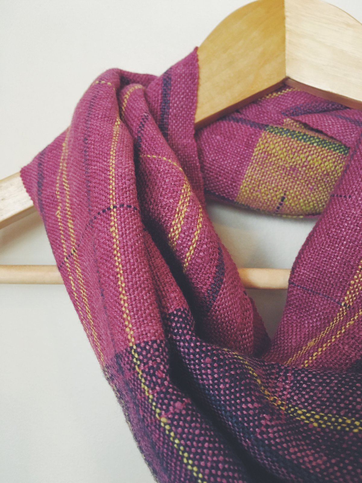 Image of hand-dyed silk and wool scarf