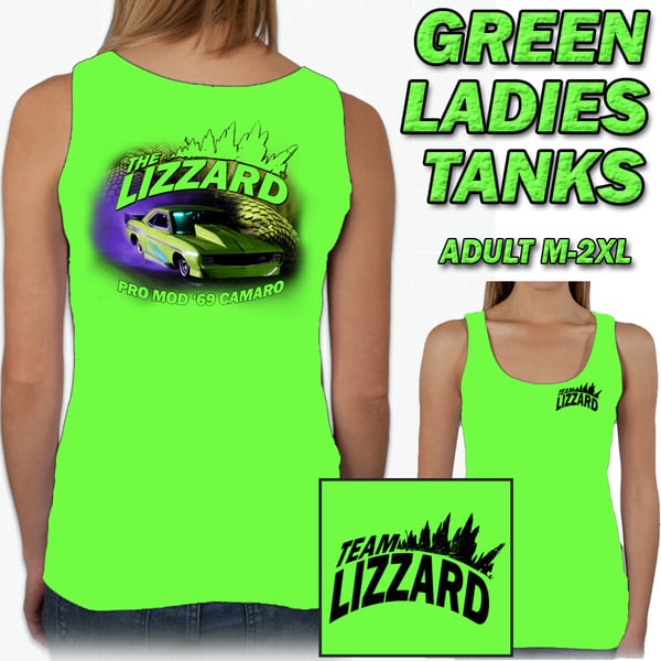 Image of LIZZARD UNISEX GREEN TANK TOP
