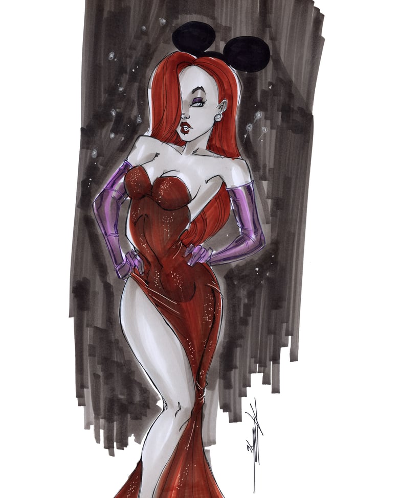 Image of Dapper Jessica Rabbit Print