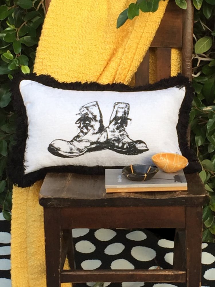 Image of Boots Pillow | 12x20" | White