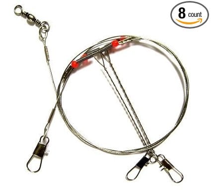 Fishing Wire Leaders Rigs - Saltwater Fishing Rigs Fishing Gear Tackle  Clear Nylon High-Strength Fishing Wire Rigs Fishing Leaders with Swivel  Snaps Beads 1Arm / 2Arm with 2 Arm _ 12pcs