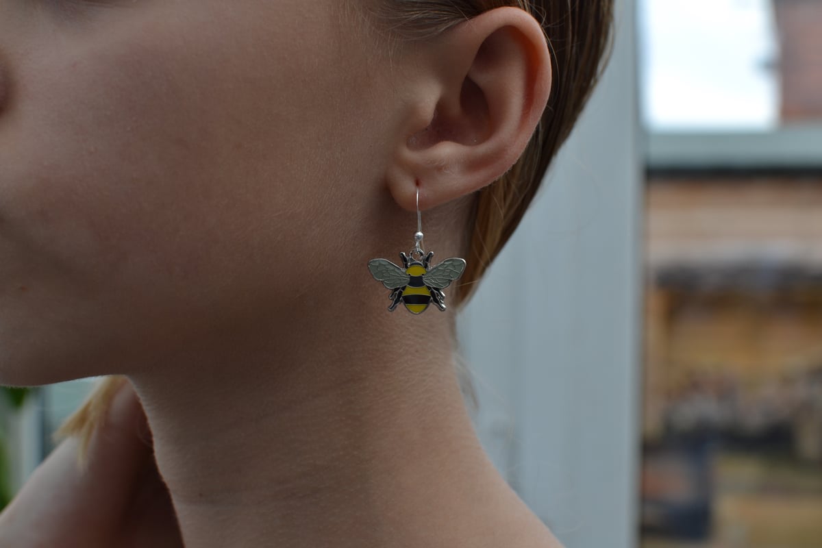 Image of Bee Enamel Earring Set 