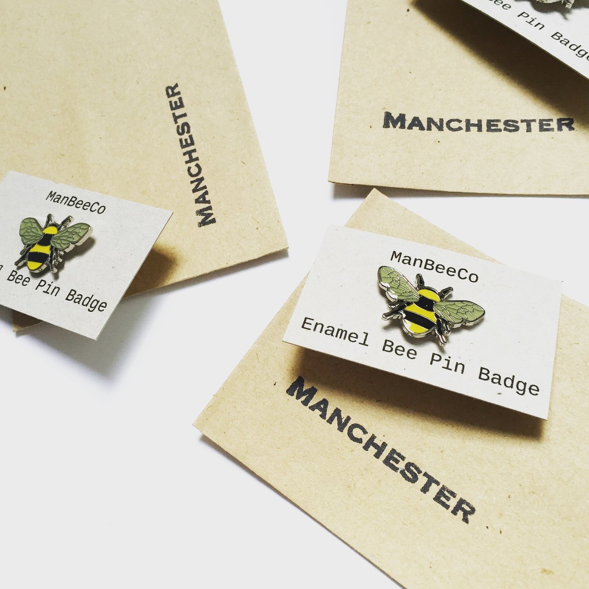 Image of MANCHESTER BEE ENAMEL PIN BADGE - YELLOW