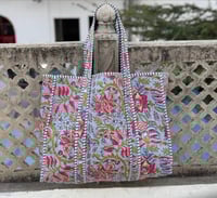 Image 12 of Cotton Quilted Tote