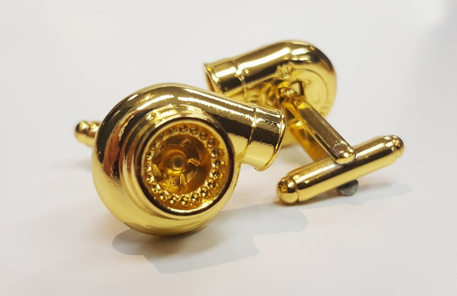 Image of Gold Turbo Cufflinks