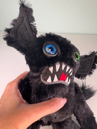 Image 3 of Weighted Mean Looking Minky Monster w/ Glass Eyes