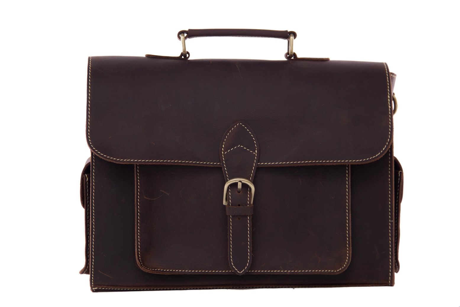 High Quality Genuine Leather Briefcase Men Messenger Shoulder Bag