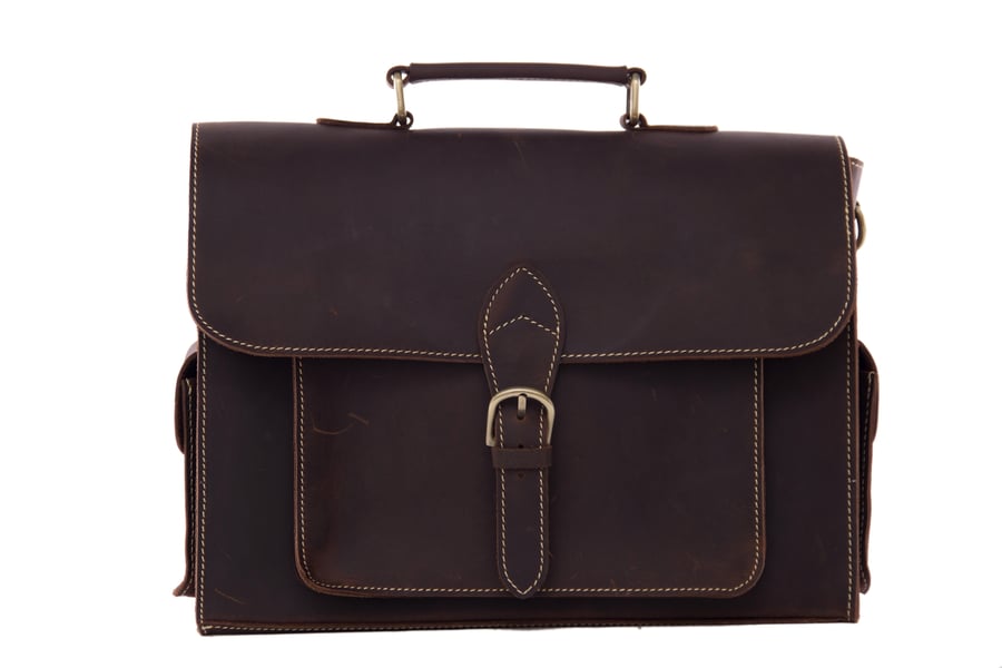 Image of High Quality Genuine Leather Briefcase Men Messenger Shoulder Bag Men Handbags 9098