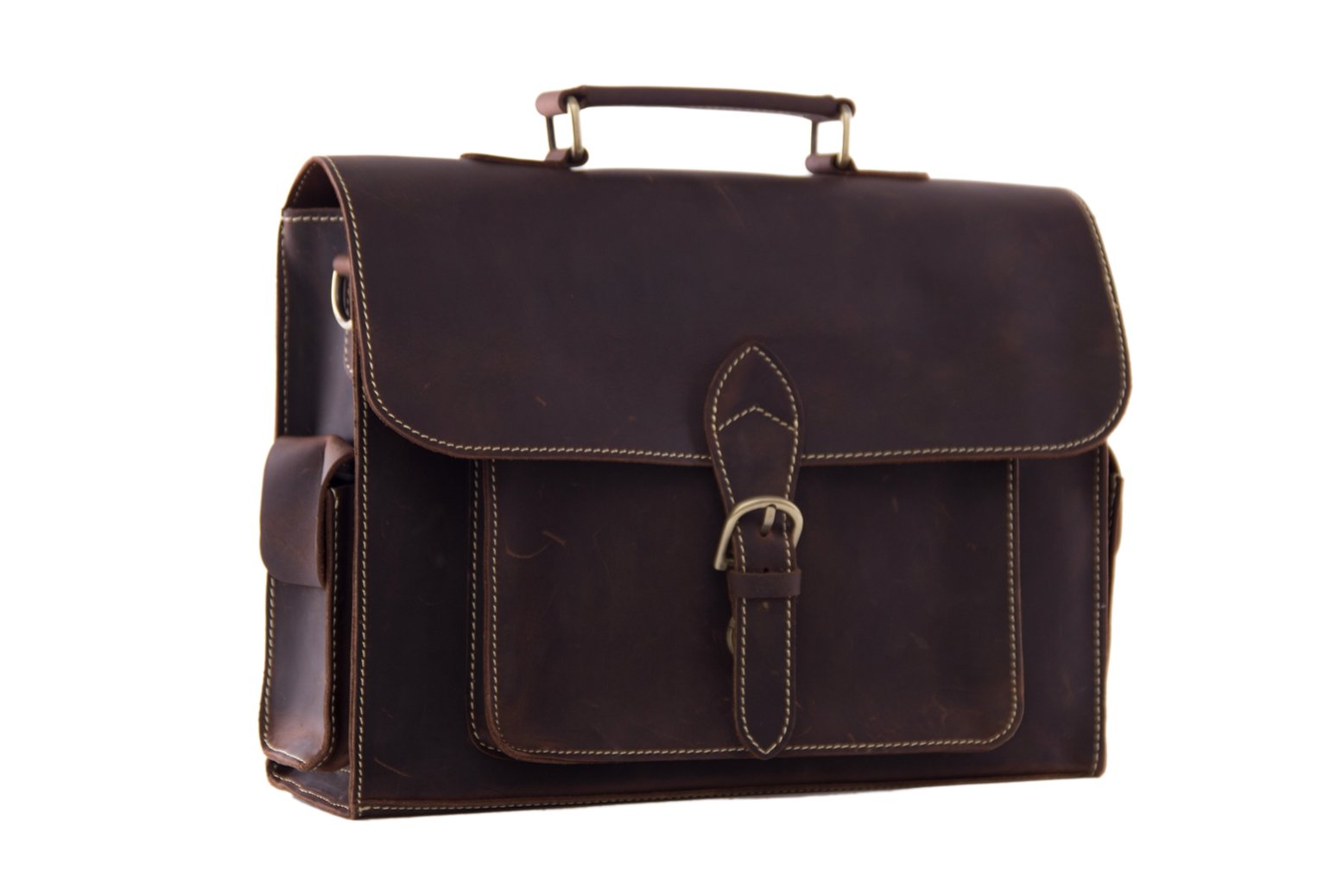 High Quality Genuine Leather Briefcase Men Messenger Shoulder Bag