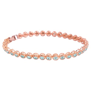 Image of Rose Gold & Aquamarine Tennis Bracelet