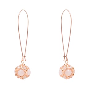 Image of Rose Quartz & Rose Gold Empire Earrings
