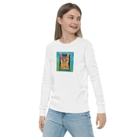 Image 3 of Youth long sleeve tee with DIva Cat