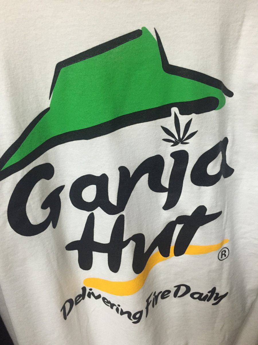 Image of White Ganja Hut logo Shirt