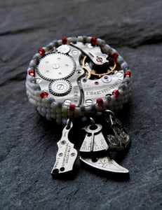 Image of Time In pieces, handmade brooch