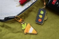 Image 1 of carrot cone & fruit traffic light keychains