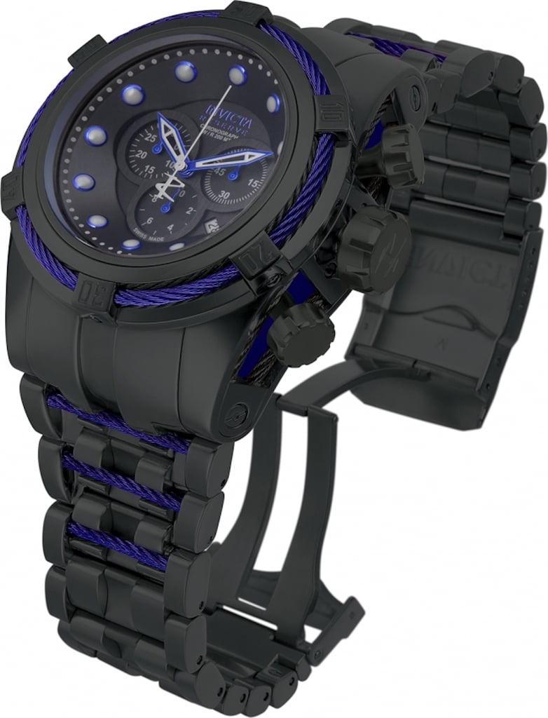 Invicta Men's Chronograph Watch - Bolt Zeus Reserve Black Dial Quartz