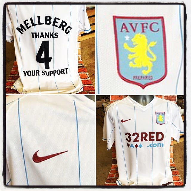 Image of ASTON VILLA (2007-08) MELLBERG SHIRT