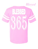 Image 3 of Blessed 365 Striped Sleeve V-Neck - Pink/White