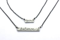 Image 2 of sterling silver bar necklace . balance talisman  