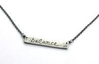 Image 3 of sterling silver bar necklace . balance talisman  