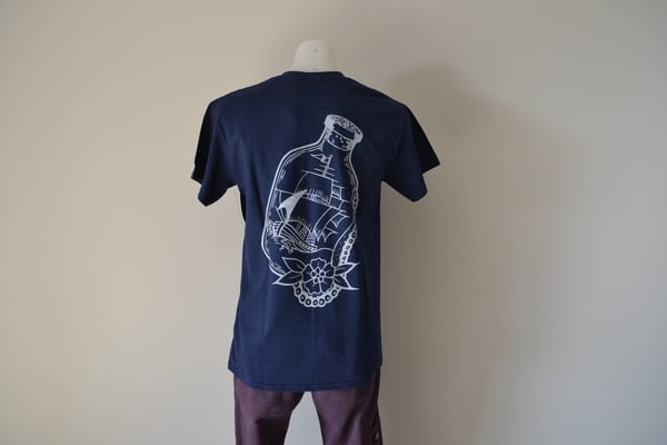 Image of Sykotic X Jimmy B Bottled Ship Tee (Navy)