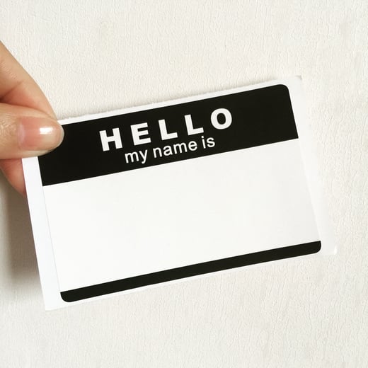 "Hello,My Name Is" Blank Eggshell Sticker