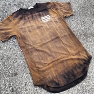 Image of The "Tomorrow Is Promised To No One" Scallop Tee in Black Tye Dye