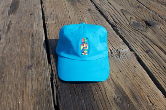 Image of Classic Multi Colored Nerd Dad Hat (Teal) 