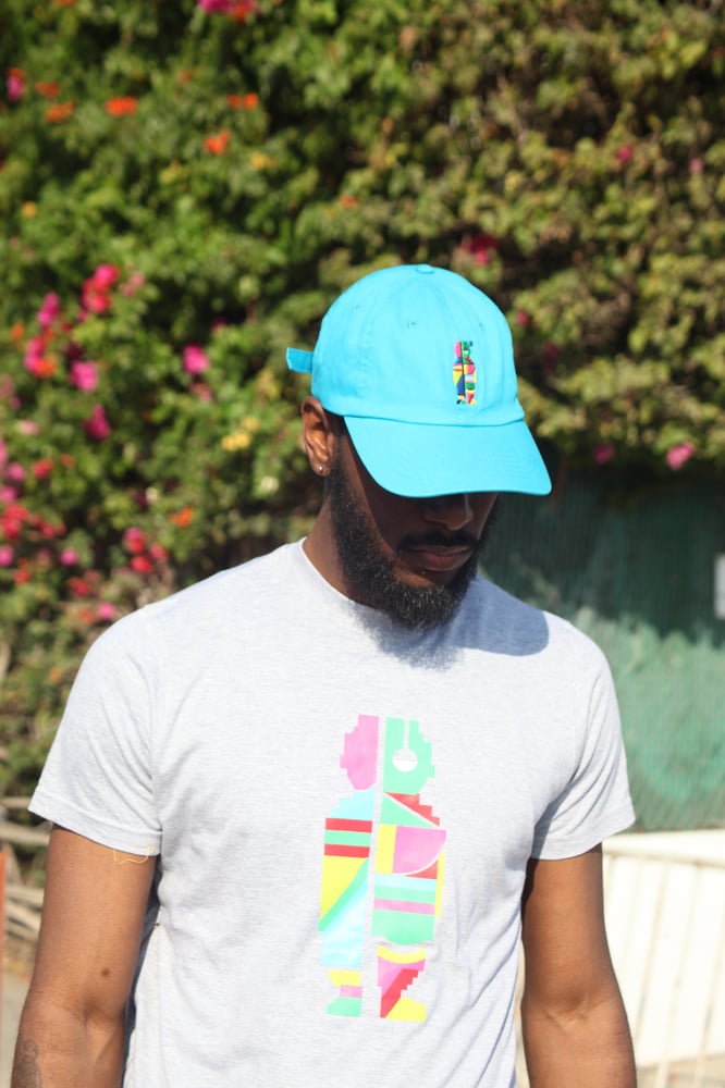 Image of Classic Multi Colored Nerd Dad Hat (Teal) 