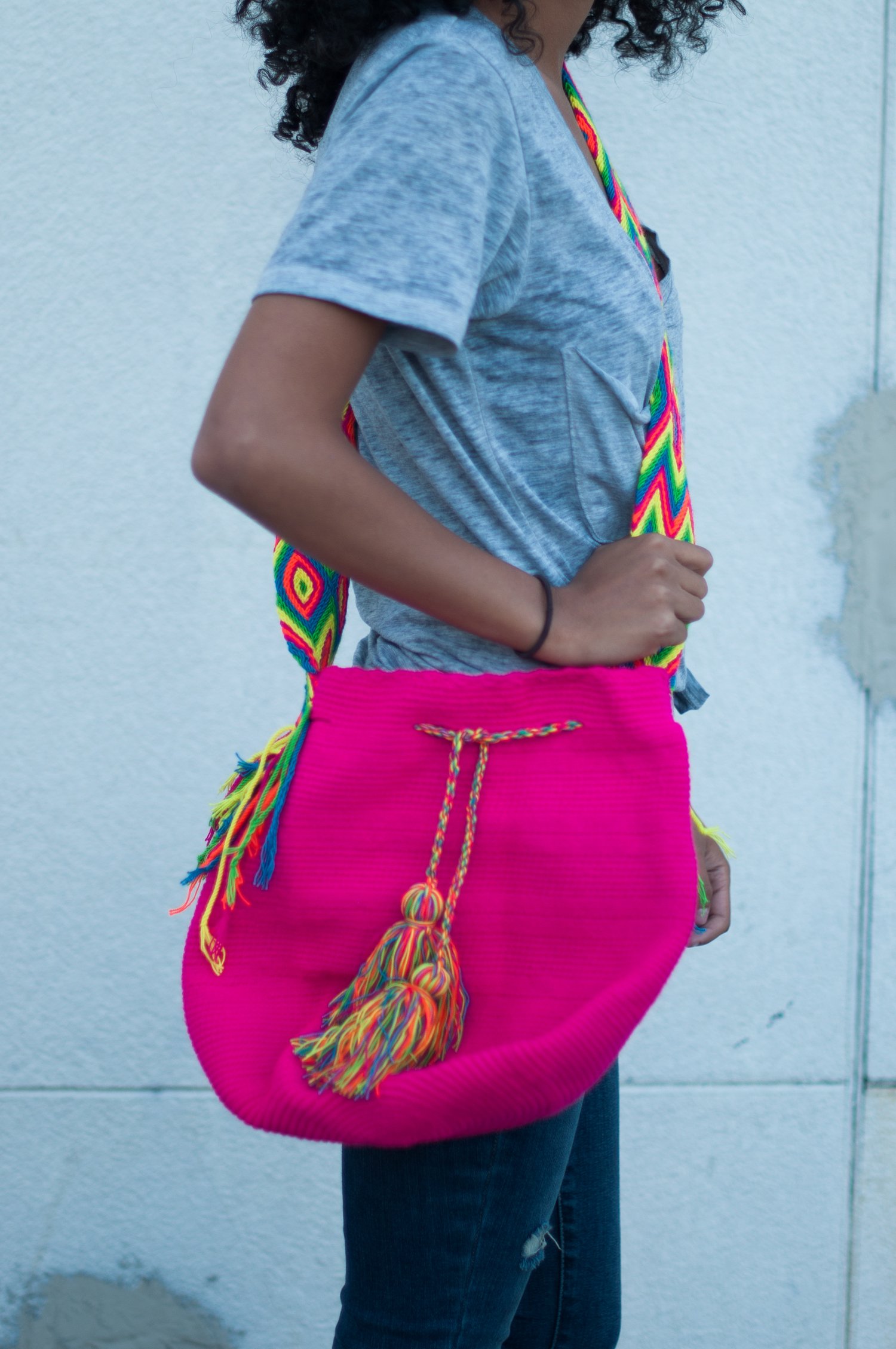 Image of Wayuu Mochila (fuschia) 