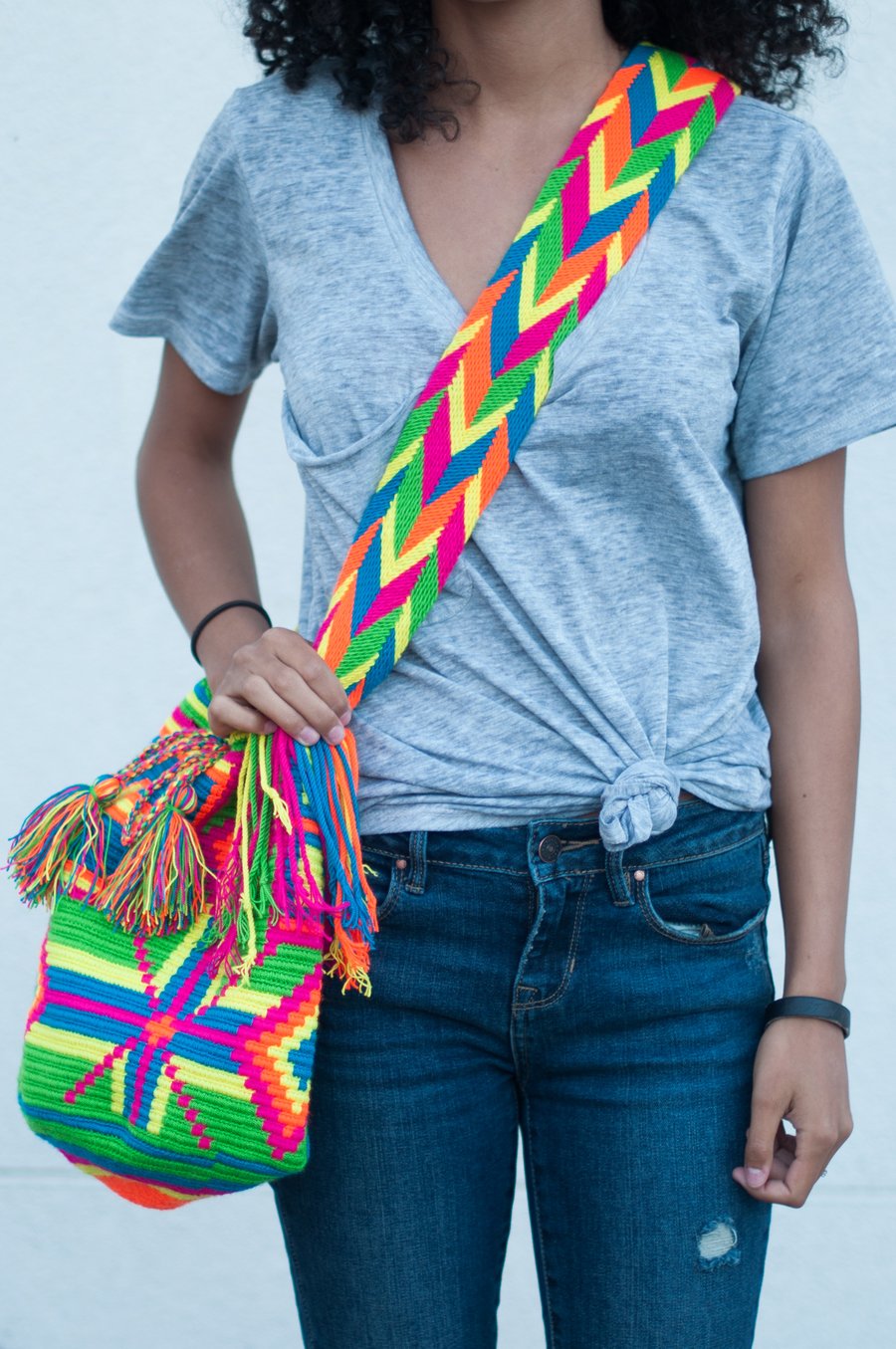 Image of Wayuu Mochila (Neon & Diamond designs) 
