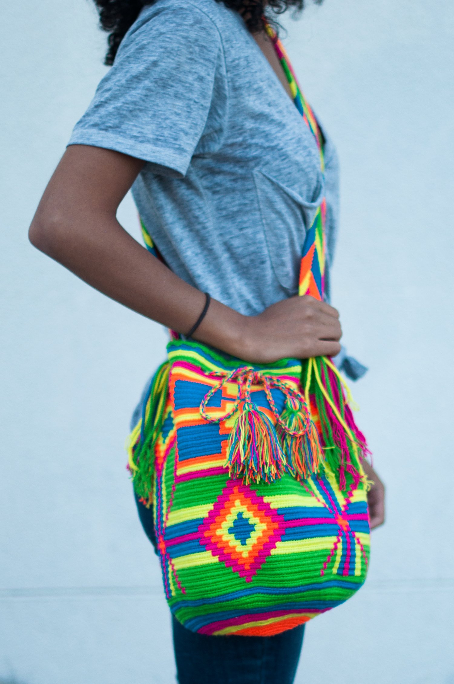 Image of Wayuu Mochila (Neon & Diamond designs) 