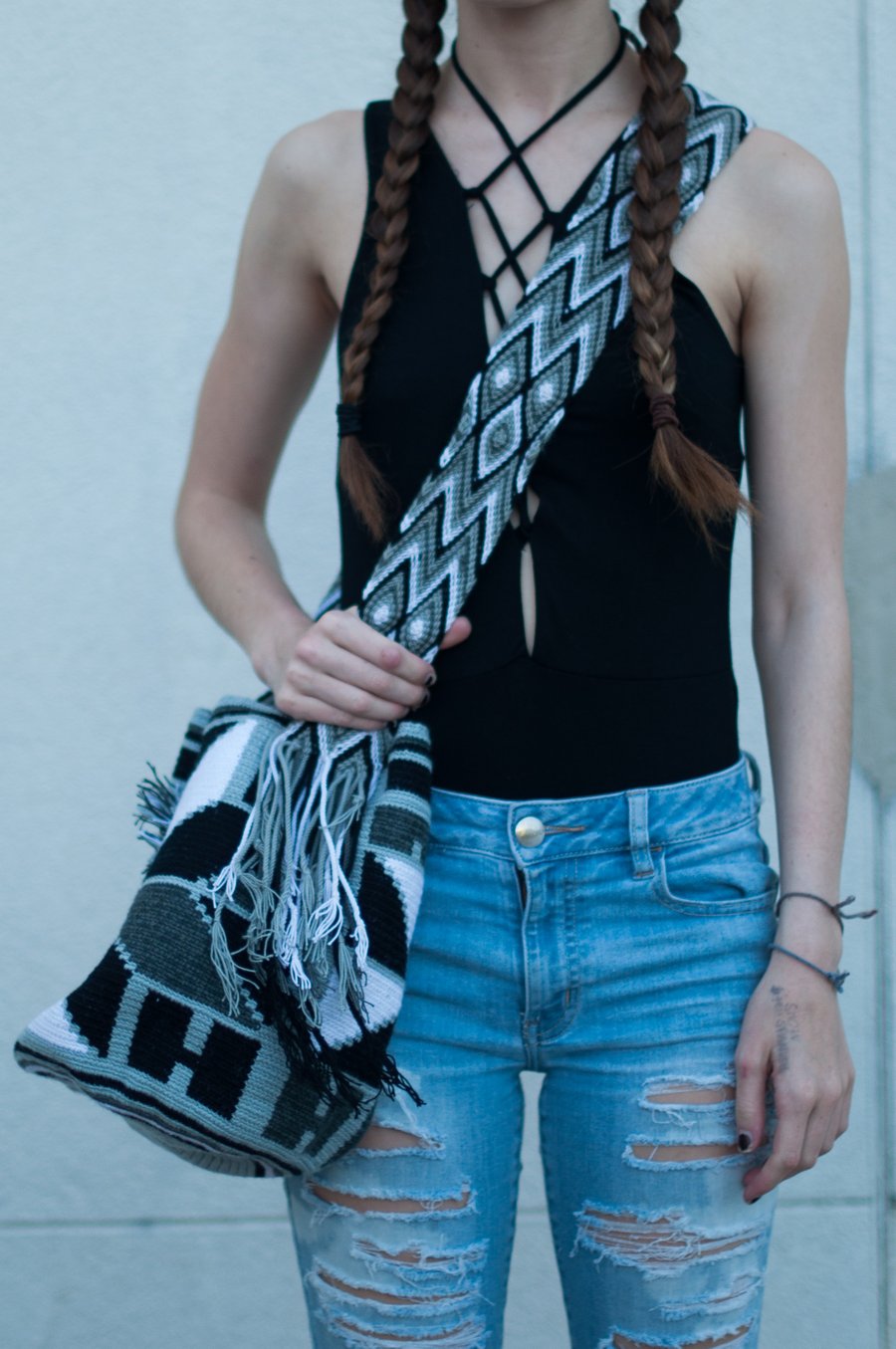 Image of Wayuu Mochila (Shades of grey)