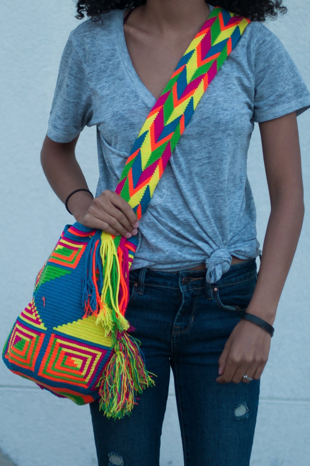 Image of Wayuu Mochila (Neon love) 