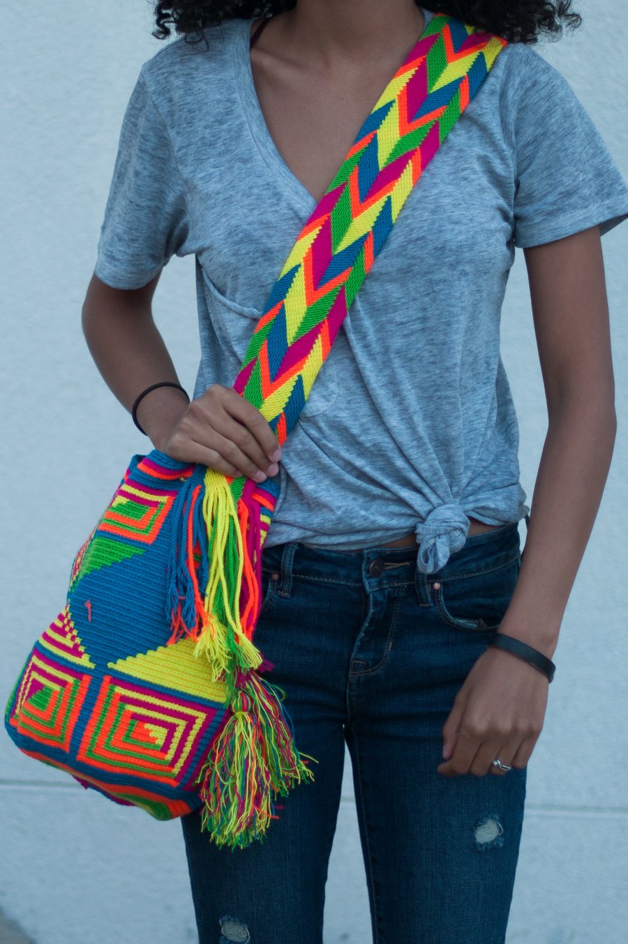 Image of Wayuu Mochila (Neon love) 
