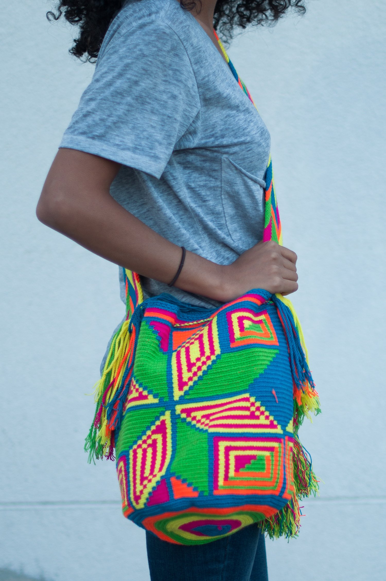 Image of Wayuu Mochila (Neon love) 