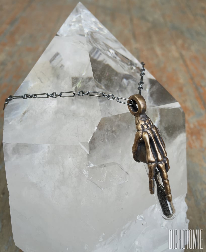 Image of Before Time Takes Us Pendant (Bronze with Black Sand)