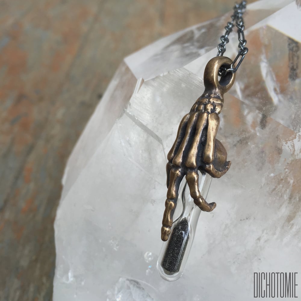 Image of Before Time Takes Us Pendant (Bronze with Black Sand)