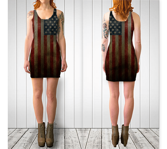 Image of Grunge Flag Bodycon Dress