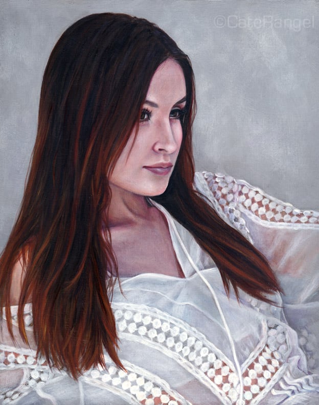 Image of Original Painting - Vanessa in White Blouse