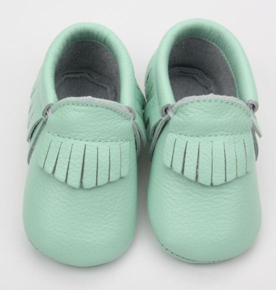 Image of Sea Foam Green- Genuine Leather Moccasins