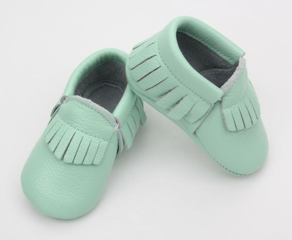 Image of Sea Foam Green- Genuine Leather Moccasins