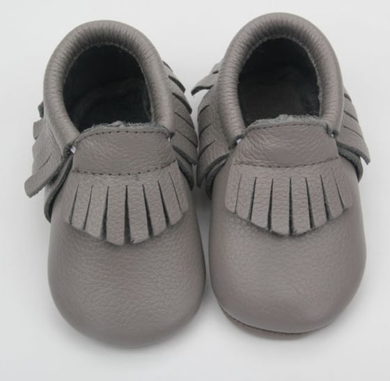 Image of Grey- Genuine Leather Moccasins