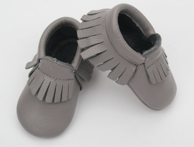 Image of Grey- Genuine Leather Moccasins