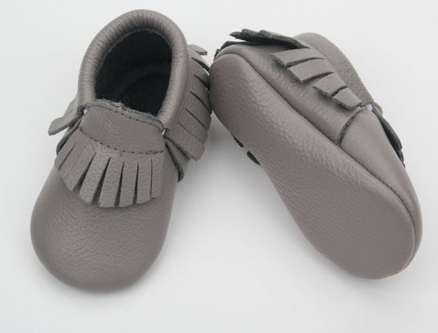 Image of Grey- Genuine Leather Moccasins