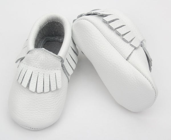 Image of White - Genuine Leather Moccasins