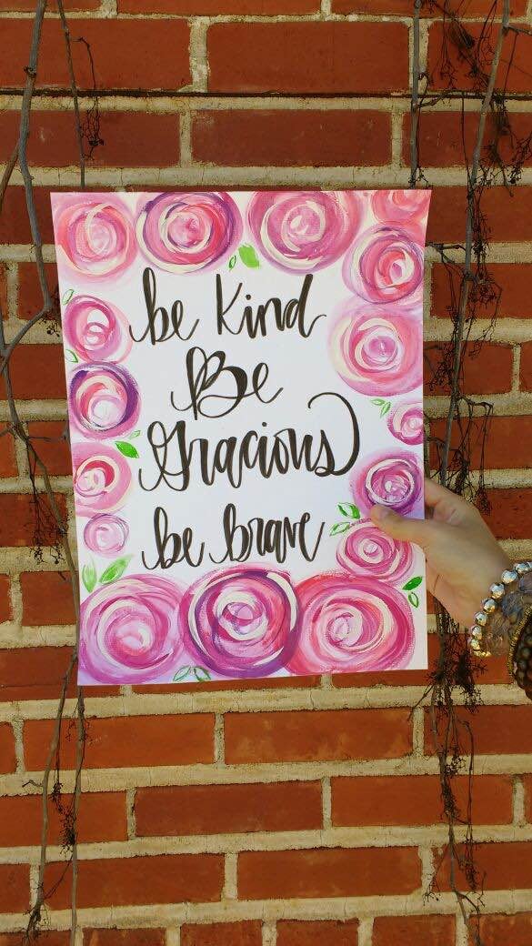 Image of Kind + Gracious + Brave Print