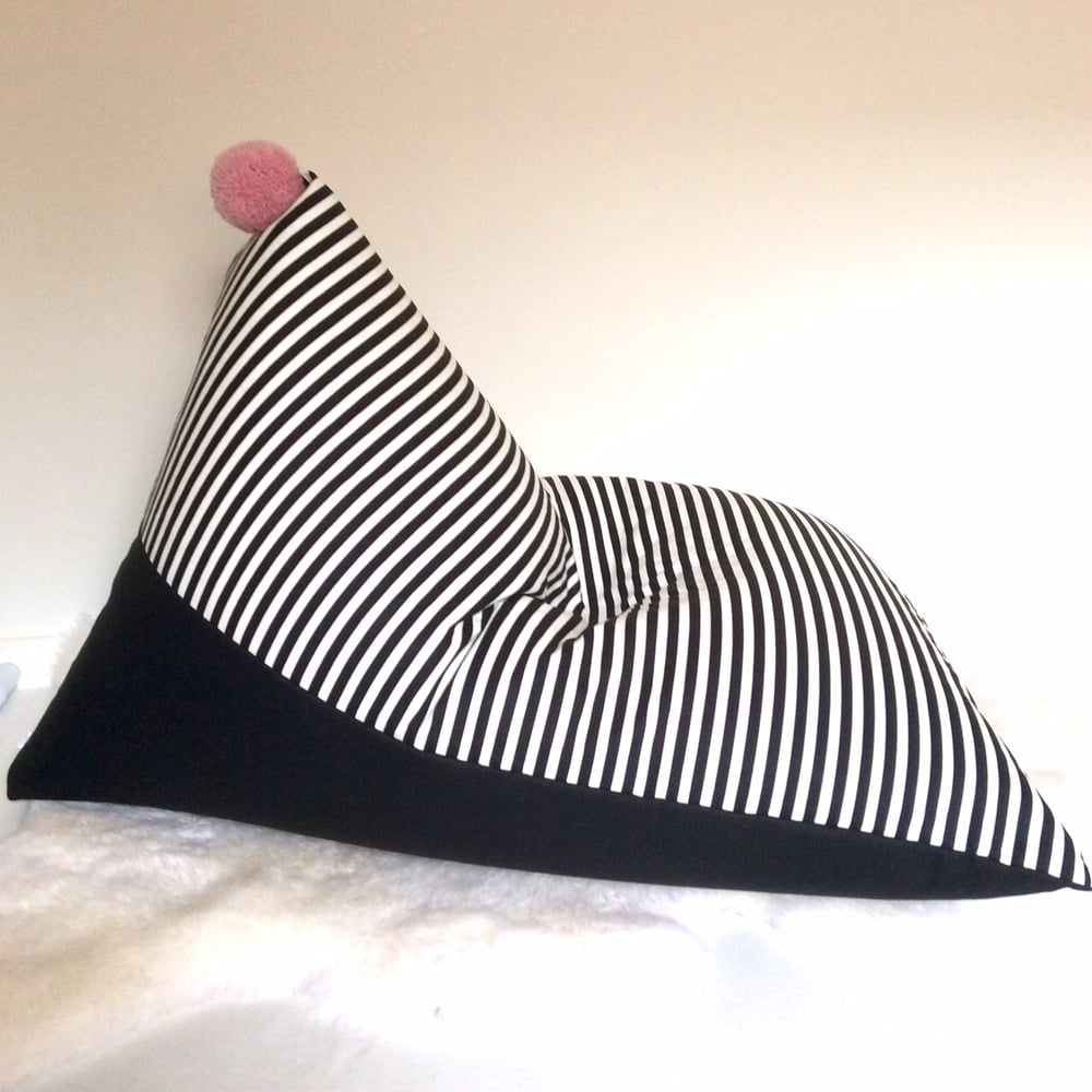 Image of "Oh My Stripe" PomPom Beanbag Cover - Kids Size